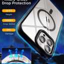 SUCGLES for iPhone 15 Pro Max Case with MagSafe, N56 Ultra Strong Magnet, 12FT Drop Protection, Anti-Yellowing, Magnetic Slim Phone Case, Black