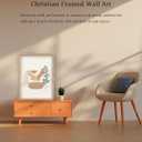 KensTro Natural OAK Wood Beige Boho Christian Framed Wall Art, 12x16 in Mid Century Modern Washing Feet Canvas Wall Art,Minimalist Religious Jesus Christ for Living Room Bedroom Decor Set of 1
