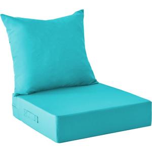 Outdoor Cushions for Patio Furniture,Outdoor Seat Cushion Set 24 x 24 x 5.75 Inch,Waterproof & Fade Resistant Outdoor Chair Cushions,Deep Patio Chair Cushion with Removable Cover,Teal