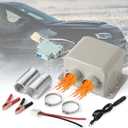 12V 800w Car Heater 2 Hole Portable Windshield Defroster Kit Winter Fast Heating Electric Automobile Interior Heaters Low Noise Removing Window Defogger with Cigarette Lighter for 12V Vehicle