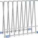 Reusable Storage Bags Rack, Drying Rack for Storage Bags, Stainless Stand for Reusable Freezer Containers & Vacuum Sealer Bags , File Organizer Desktop Storage, Kitchen Storage & Organization (Silver)