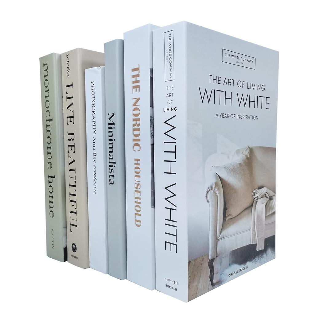 6 PCS Faux Books for Decoration,Designer Luxury Modern Fake Decorative Books for Home Bookshelf Decor Coffee Table Stacked Books, Shelves Living Room Decorative Objects Entry Decor