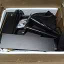 Black Nightstand with Charging Station and LED Lights,Modern Bedside Table with 2 Storage Drawer and Open Wood Shelf, for Bedroom and Small Spaces,Night Stand with Solid Wood Legs,Black