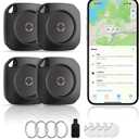 Air Tracker Tag-4 Pack, Smart Bluetooth Tracker Work with Apple Find My(iOS Only), Luggage Tracker Tag for Key, Luggage, Backpack, Suitcase, Replaceable Battery, weTag, Black