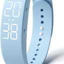 Fitness Watch Step Counter Calorie Waterproof Pedometer Watch Vibrating Alarm Activity Tracker Digital Watches for Men Women Running Fitness Tracker(NO APP) (Blue)