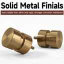 Warm Gold Curtain Rods with Solid Metal Finials 48 to 84 Inches Adjustable Heavy Duty 1 Inch Brass Curtain Rod for Windows, Modern Decorative Drapery Rods for Bedroom Kitchen Living Room