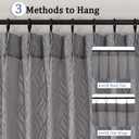 OWENIE Max Grey Pinch Pleated Sheer Curtains 84 Inches Long 2 Panels Set for Bedroom Living Room, Soft Airy Leaves Jacquard Clip Light Filtering Semi Sheer Drapes, Grey, 2Pcs, Each 54x84 Inch