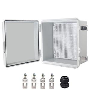 Waterproof Electrical Box, IP67 Junction Box Stainless Steel Latch Hinged Grey Cover Project Enclosure with Wall Bracket 8" x 8" x 5"