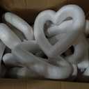 14 Pack 6 Inch Heart Foam Wreath, White Polystyrene Foam Ring, Heart Craft Foam Wreath for DIY Arts Floral Projects Home Wedding Decor