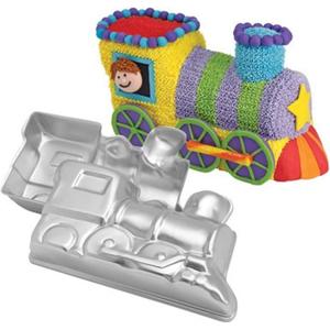2 PCS Train Shape Cake Pan Mould, Locomotive Shaped 3D Birthday Aluminum Cake Baking Pan Tool (11.5 inches)