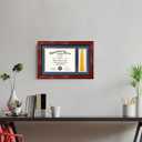 GMFrames Solid Wood Diploma Frame with Tassel Holder for 8.5x11 Certificate with Navy over Gold Mat,Cherry Finish with Intricate Black Rope Detail,UV Protection Acrylic, 11x17 for 8.5x11 with Tassel