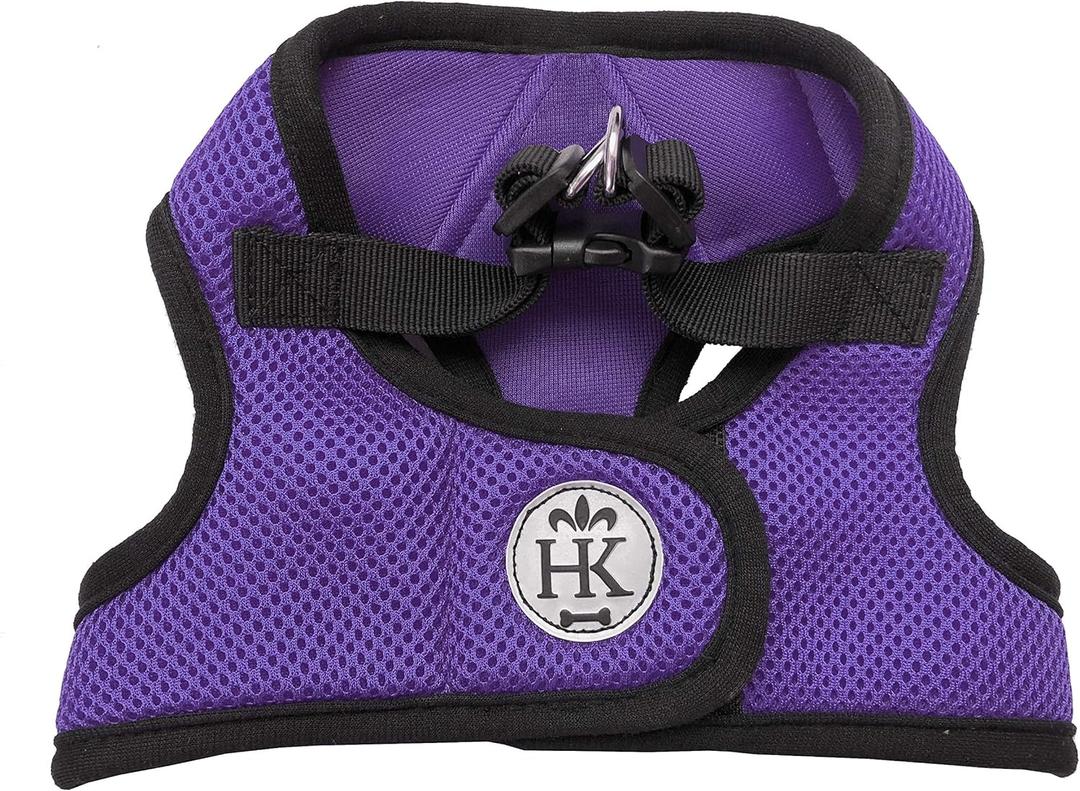 Huxley & Kent Hudson Walking & Training Harness - Purple (Large, 22-35lbs) - Easy Control Step-in Mesh Vest Harness with Reflective Strips for Safety - H&K