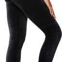 Conceited Luxe Leggings Velvet or Vegan Leather  (Medium, Black)