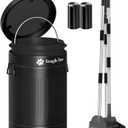 Dog Pooper Scooper for Large/Small Dogs,Snagle Paw 12L Metal Dog Poop Trash Can Outside with Odor Control Lid, 38.2" Long Handle Pooper Scooper Set with Metal Tray,Spade & Rake,Includes 40 Waste Bags