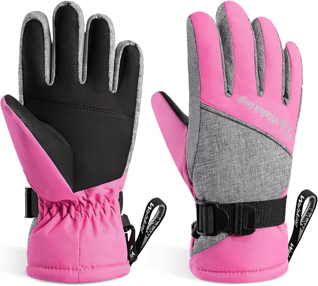 Kids Winter Gloves-3M Thinsulate Snow Waterproof Ski Cold Weather Insulated Outdoor Snowboard Gloves for Boys Girls Youth (M)