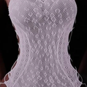 FasiCat Sexy Lingerie for Women Mesh Lingerie Backless Fishnet Minin Dress Glow in The Dark Lingerie Babydoll Halter Chemise, Pack of 2