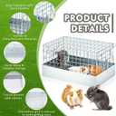 DoubleFill 14 x 8 x 8 Inch 1 Hole Folding Guinea Pig Carrier Chinchilla Carrier Portable Hamster Travel Cage with Tray Handle for Rabbit Chick Bird Small Animal Transport Temporary Housing Pet Habitat