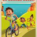 Trends International Disney Pixar Luca - La Grande Corsa Wall Poster, 22.4L x 14.7W, Blonde Framed Version