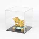 Fully Assembled Acrylic Display Case with Black Base, Clear Cube Dustproof Acrylic Display Box for Collectibles, Alternative Glass Case with Black Stand for Display, 6x6x6Inch