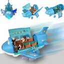 Kidsthrill Kids Airplane Toy with Bump & Go Technology, Flashing Lights, Music & Sounds - Toys for Boys & Girls 3-12 (Passengers)