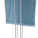 JQK Bath Towel Holder Stand Brushed, 30 Inch Free Standing Double Towel Rack Shelf for Bathroom Floor, Brushed Steel, BTH100L30-WN (2 Bars)