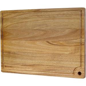 Extra Large Acacia Wood Cutting Board 20 x 14 Inch - Caperci Better Kitchen Chopping Board with Juice Groove & Handle Hole for Meat (Butcher Block) Vegetables and Cheese