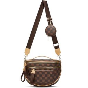 Checkered Crossbody Bag Bum Bag for Women Spacious Purse Fanny Packs Belt Bag Vegan Leather Gift for Mother Wife Mom