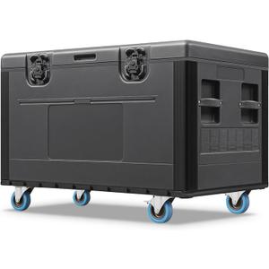 Diandian Utility Cable Trunk Road Case with Wheels, 44" x 22" x 24" Professional Stackable Heavy Duty ATA Rolling Road Case, for Pro Audio & DJ Equipment Storage, Transport for Touring with Casters