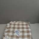 VHC Brands Farmhouse Country Annie Buffalo Check Portabella Ruffled Chair Pad with Fabric Ties 16.5x18 (Brown)