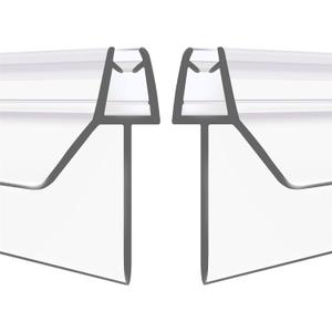 2-Pack Frameless Shower Door Bottom Seal (1/4'' X 39'') Clear Glass Shower Door Sweep Strip can Covers up to 23mm Gap - Stop Leaks