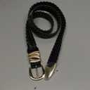 SUOSDEY Braided Leather Belt for Women, 1.2 inch Width Soft Woven Belt for Jeans Pants Dress (L: For Waist 36"39", Black)