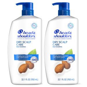 Head & Shoulders Shampoo, Daily-Use Anti-Dandruff Paraben Free Treatment, Dry Scalp Care with Almond Oil, 32.1 fl oz, Twin Pack (32.1 Fl Oz (Pack of 2))