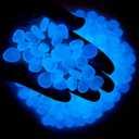 SEETOOOGAMES Glow in Dark Rocks - Glow Pebbles Stones for Outdoor Garden, Aquarium, Walkway, Yard Accessories, Turtle Fish Tank Gravel, Landscaping Decorations - 500 Blue (SMALL)