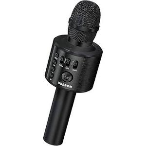 BONAOK Wireless Bluetooth Karaoke Microphone,3in1 Portable Handheld Karaoke Mic Speaker Machine Home Party Birthday for All Smartphones Q37 (Black)