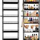 6in 6 Tier Slim Storage Cart with Wheels, Narrow Space Rolling Shelving Unit with Handle, Metal Wire Mobile Organizer Rack for Kitchen Bathroom Office Laundry