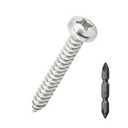 #12 x 1-1/4" Pan Head pan Head Wood Screws 50 Pcs 18-8 (304) Stainless Steel Pan Head Phillips Drive Self Tapping Screws, Bright Finish, No Coating, Fayeploo