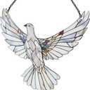 Dove Ornaments Decor for Window Hanging, Dove Lover Gifts for Women Men, Farm Animal Home Wall Room Decorations, Christmas 2D Flat Acrylic Ornamnet