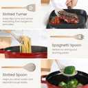 26 Pcs Silicone Cooking Utensils Set with Holder, NCUE BPA Free Kitchen Utensils Set for Cooking, 446F Spatulas Silicone Heat Resistant Wooden Handle Spoon Tongs Non-stick Kitchen Gadgets (Khaki)