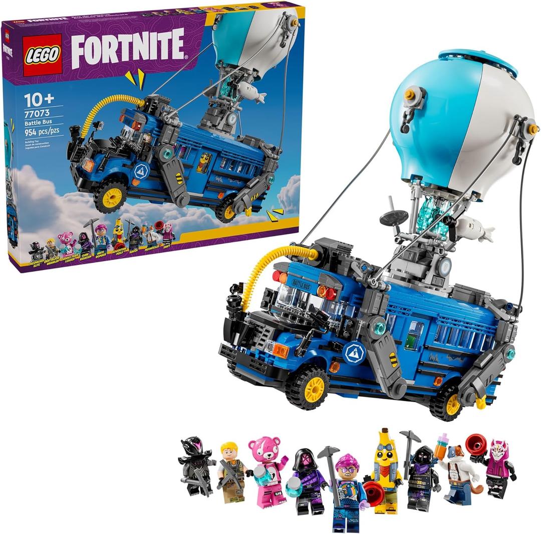 LEGO Fortnite Battle Bus Building Toy - Collectible Fortnite Toy for Kids, Boys & Girls, Ages 10+ - Pretend Play Set with 9 Minifigures from Video Game - Gift for Christmas - 77073