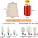Small Lamp Shades Clip on Bulb, Linen Chandelier Shades Set of 6
3.5x5.55x5 in, Linen Fabric, For Table Lamps, Wall Lamps & Chandeliers, Clip-on Installation, Mini Size