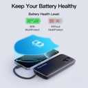 2026 2-Pack 10000mAh Portable Charger with Built in Cables, Travel Essential Battery Pack, 4 Outputs 2 Inputs Slim Power Bank with Cord Wires for iPhone 17/16/15/14, Samsung Galaxy S23/22