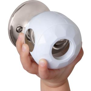 Todays Kids Baby Proofing Door Knob Covers 4 Pack - Easy to Install Child Safety Locks for Doors, Durable & Reusable Child Proof Door Lock, Dual-Lock & Versatile Design, Fits Round Doorknobs, White