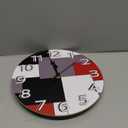 WISKALON Abstract Geometric Glass 12" Wall Clock in White, Grey, Red and Black - Battery Operated, Silent Non Ticking Quartz Clock for Home, Kitchen, Living Room, Bathroom, Bedroom, or Office Decor