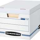 Bankers Box 30 Pack STOR/FILE Basic Duty File Storage Boxes, Standard Assembly, Lift-off Lid, Letter/Legal, White/Blue