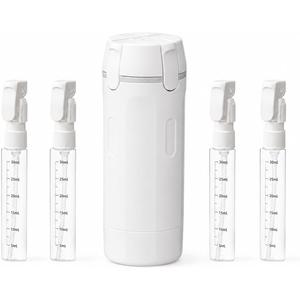 4-in-1 Travel Bottle, Leak-Proof Refillable Toiletry Dispenser for Shampoo, Conditioner & Lotion, TSA Approved, 4X 30ml(1oz) Portable Travel Size (White) 