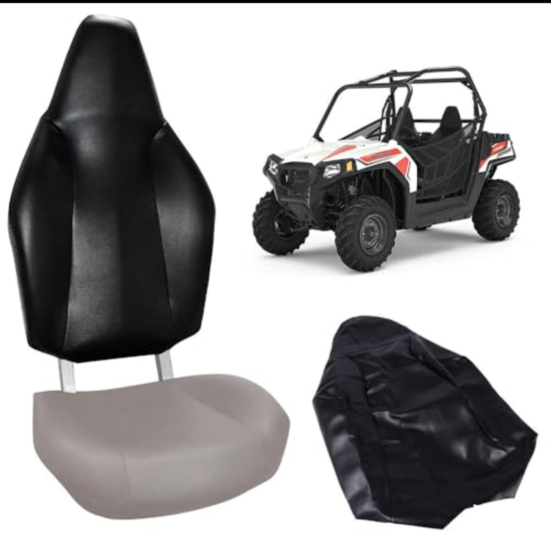 PIT66 Seat Cover, Compatible with Polaris RZR 570 2012-2018/ Fit Polaris RZR 800 2008-2014/ Fit Polaris RZR 900 2011-2014/ Fit ACE 325 570 2014-2017 Vinyl Black Leather Seat Back