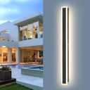 39 Inch Black Modern Outdoor Wall Light 3000K-6000K Dimmable Modern Exterior Wall Sconce Long LED Linear Exterior Lights for Patio Garden Garage, 39.4 inch-1pack