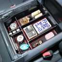 Center Console Organizer Tray Compatible with Ford F150 2021 2022 2023 2024 2025 Accessories, Middle Console Organizer Armrest Storage Box Red Trim(ONLY FOR 40/Console/40 Front-Seats)