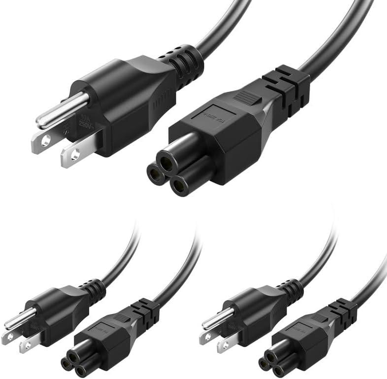 3 Pack 10FT Long 3 Prong TV Power Cord, NEMA 5-15P to C5 (Mickey Mous) Power Cord Cable Replacement for LG LCD LED Smart TV 39LN5700 47LB6100 50LN5200 60LN5400 65LB6190