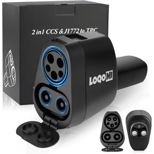 Tesla Charger Adapter, 2 in 1 CCS1/J1772 to Tesla Adapter for Cybertruck/Model S/X/Y/3, 250 kW Portable Tesla Level 1/2/3 Fast Charger to Charge in Different Charging Station